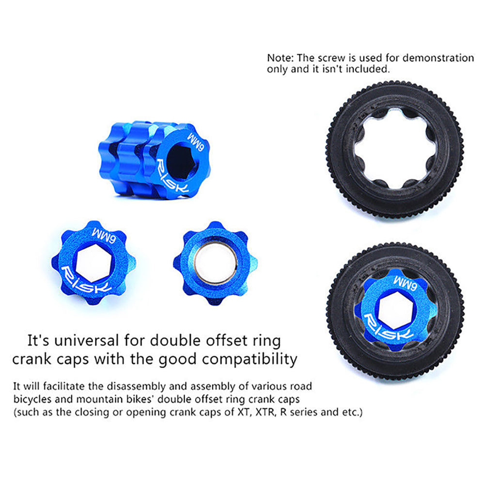 Cycling MTB Road Bike Bicycle Aluminum Alloy Offset Ring Crank Cap Removal Tool