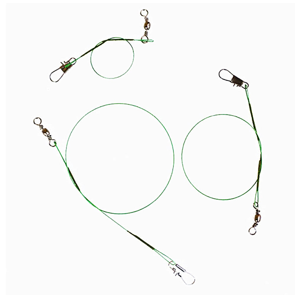 60Pcs Lure Fishhook Anti-bite Fishing Line Leash Cord Steel Wire Leader Tackle