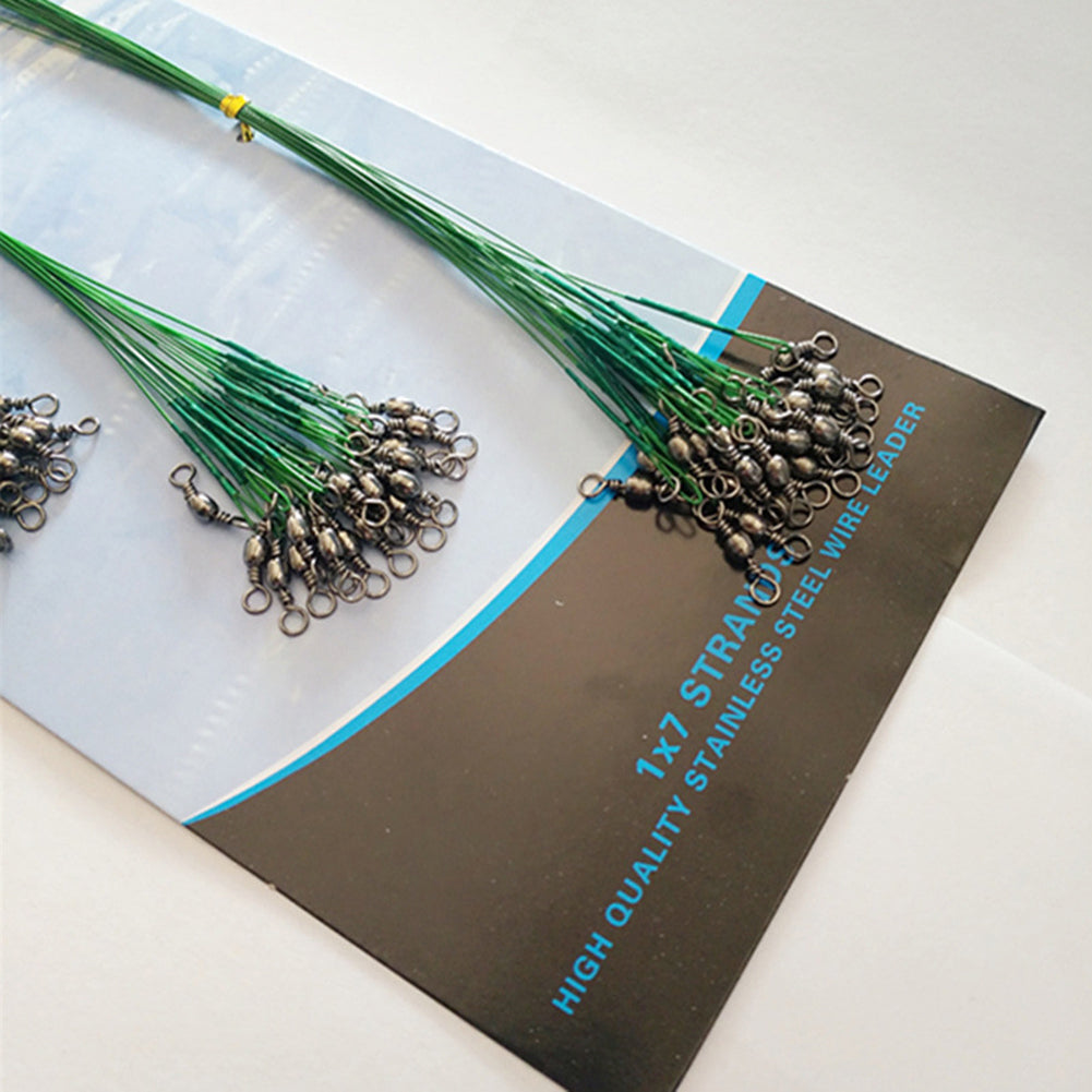 60Pcs Lure Fishhook Anti-bite Fishing Line Leash Cord Steel Wire Leader Tackle