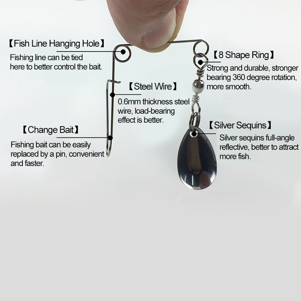 Stainless Steel Spinnerbait Blade Lures Rigs Fishing Spoons Balance Bracket