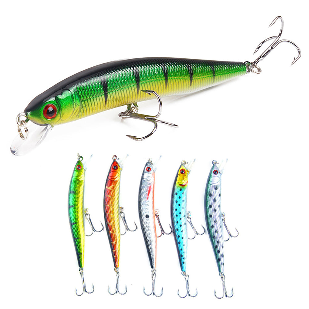 10cm Artificial Fish Minnow Lure Fresh Water Sea Fishing Bait Tackle with Hook