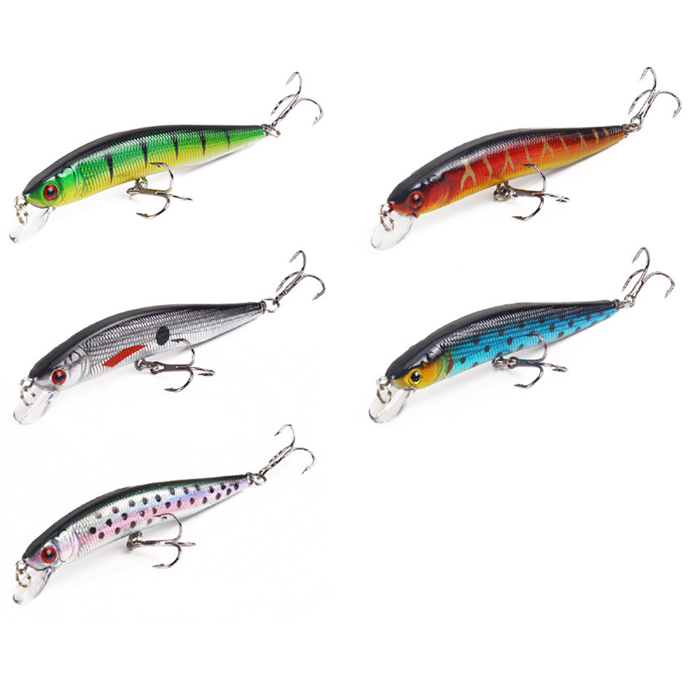 10cm Artificial Fish Minnow Lure Fresh Water Sea Fishing Bait Tackle with Hook