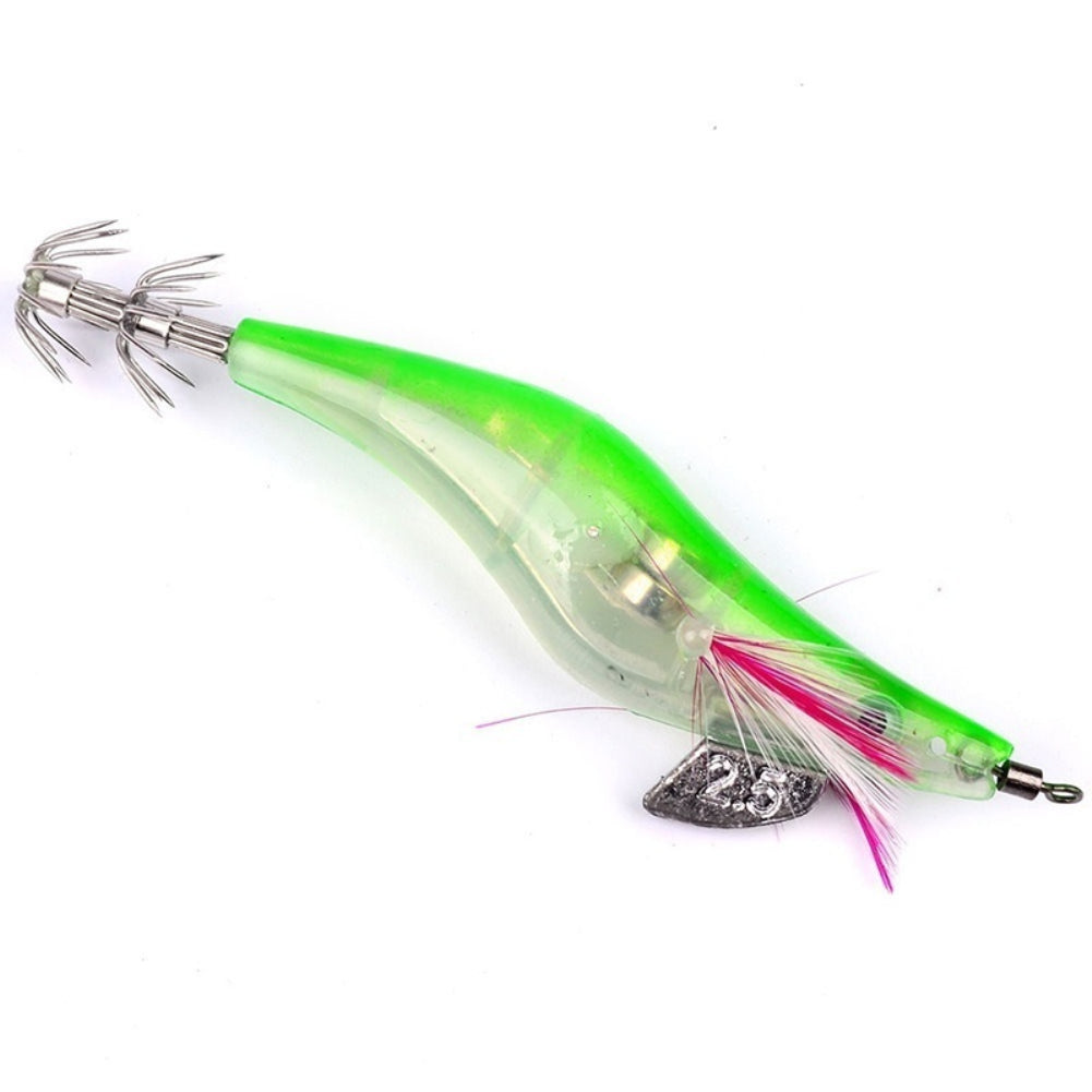 6Pcs Electronic LED Light Night Fishing Lure Shrimp Jigs Bait Fish Tackle Set