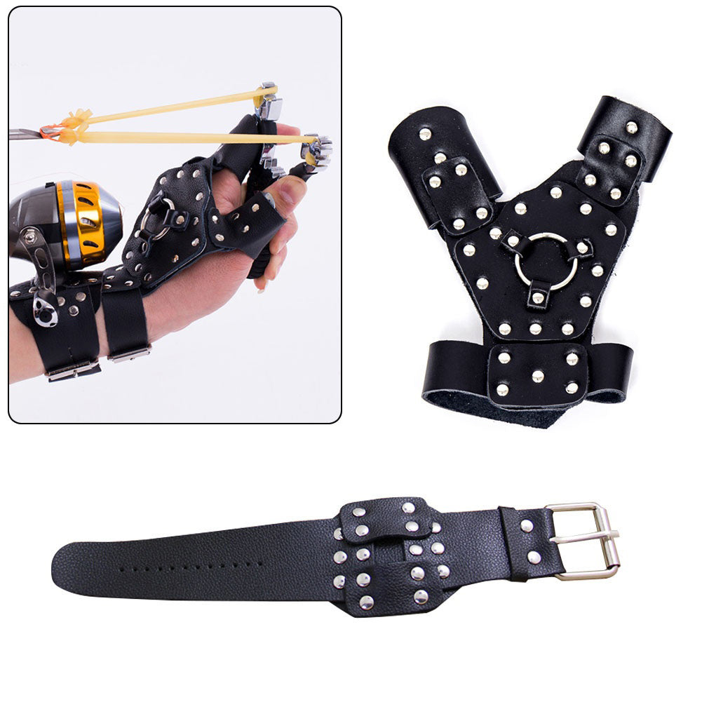 Archery Fishing Reel Hunting Slingshot Wristband Hand Guard Protective Gear