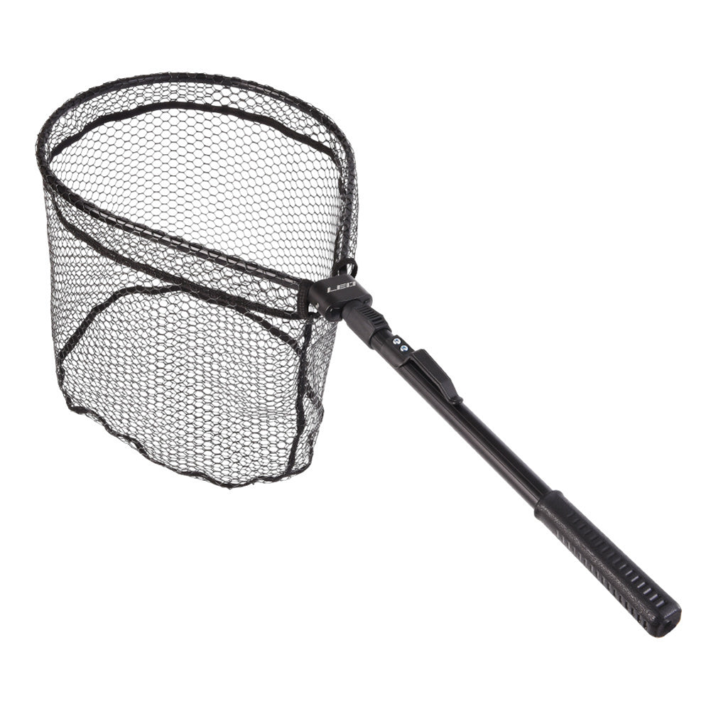 Single Section Foldable Aluminum Alloy Pole Fly Fishing Brail Landing Oval Net