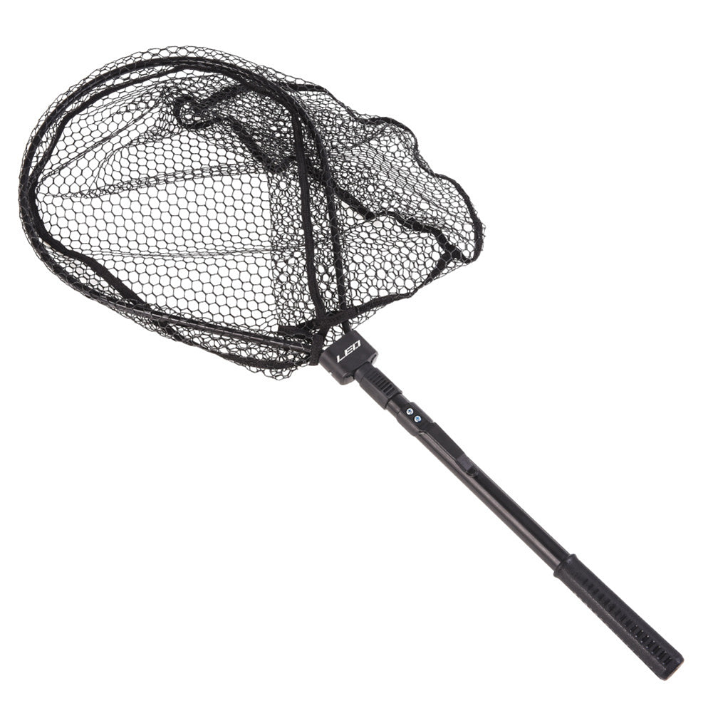 Single Section Foldable Aluminum Alloy Pole Fly Fishing Brail Landing Oval Net