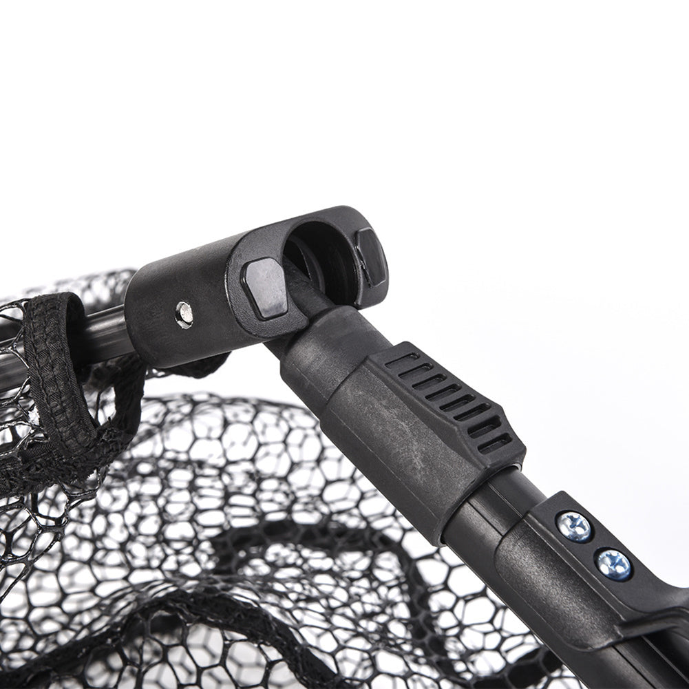 Single Section Foldable Aluminum Alloy Pole Fly Fishing Brail Landing Oval Net