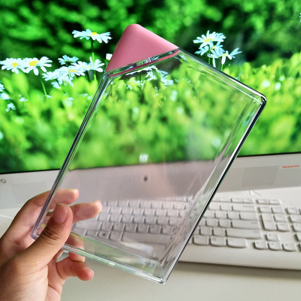 450ML Creative Book Paper Shape Transparent Portable Flat Plastic Water Bottle