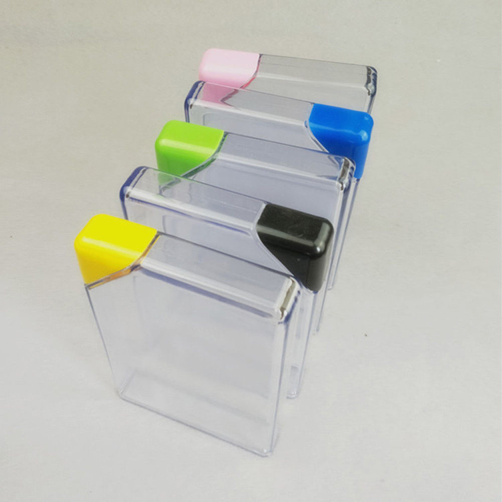 450ML Creative Book Paper Shape Transparent Portable Flat Plastic Water Bottle