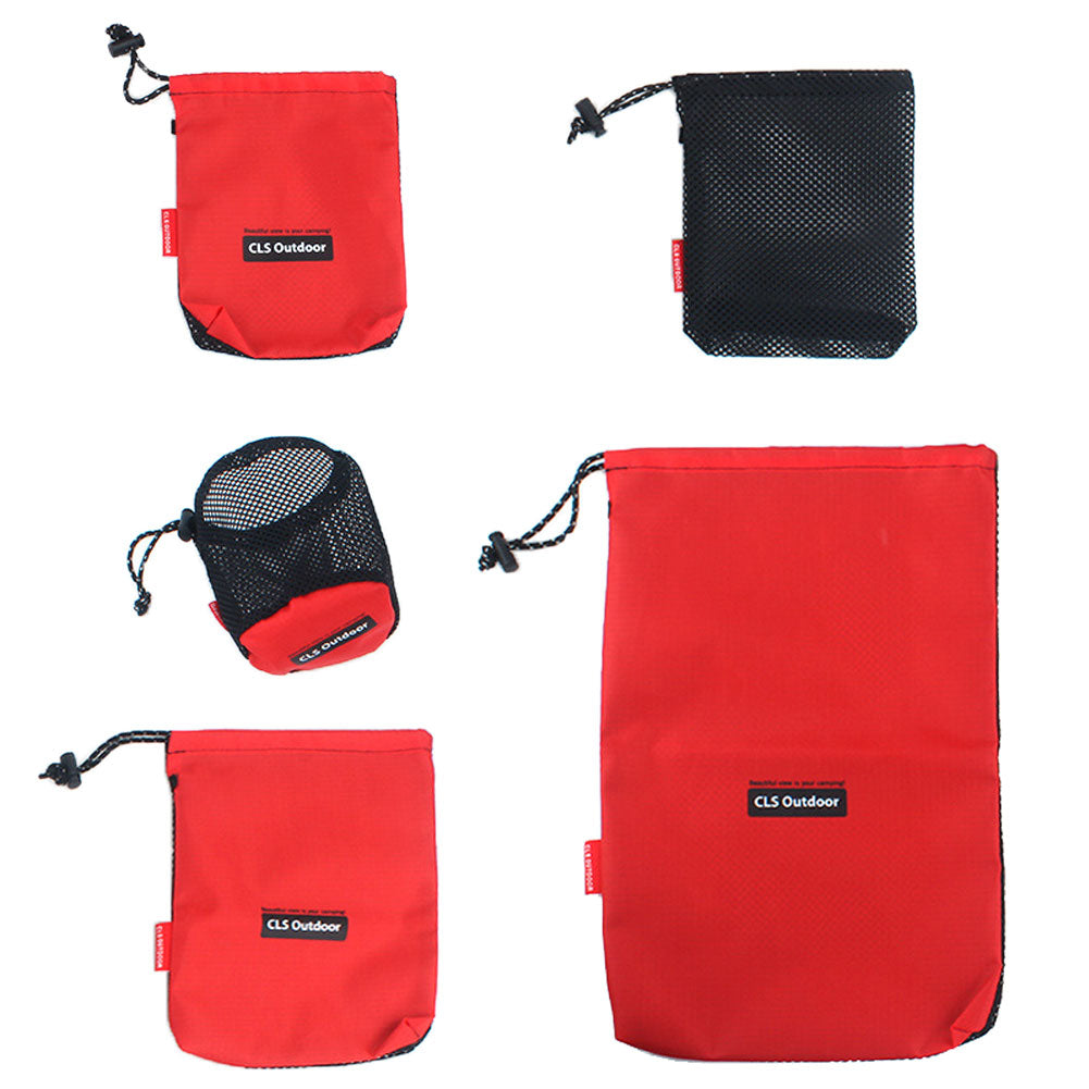 5Pcs Portable Outdoor Camping Travel Cosmetic Storage Mesh Bags Pouch Organizer