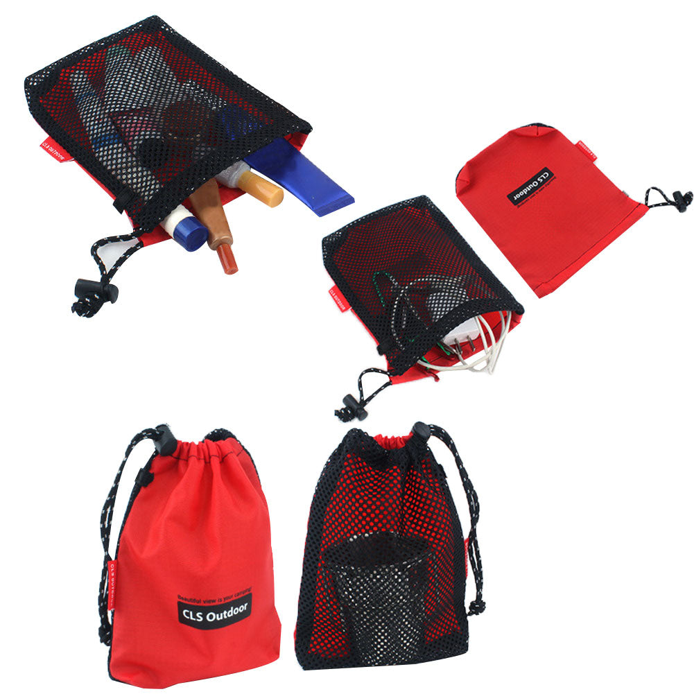 5Pcs Portable Outdoor Camping Travel Cosmetic Storage Mesh Bags Pouch Organizer