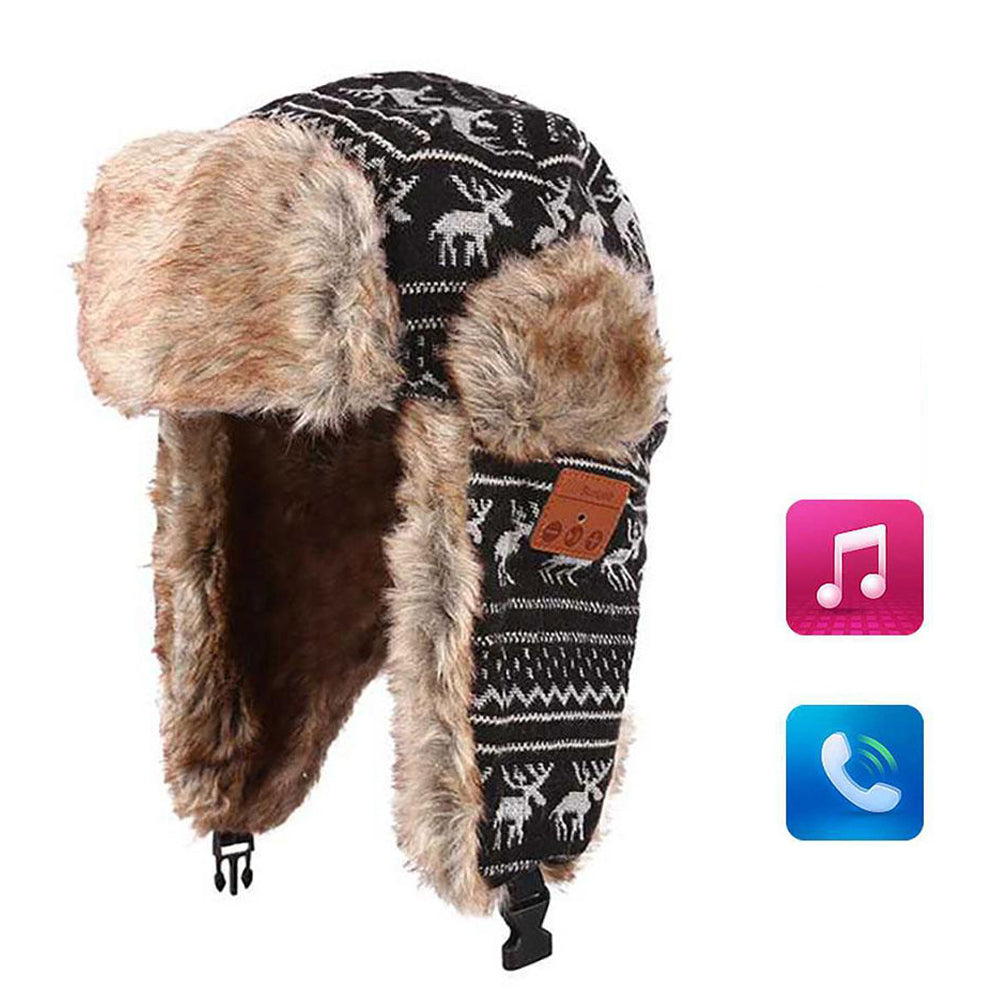 Bluetooth 5.0 Earphone Hat Winter Windproof Wireless Headset Unisex Music Cap