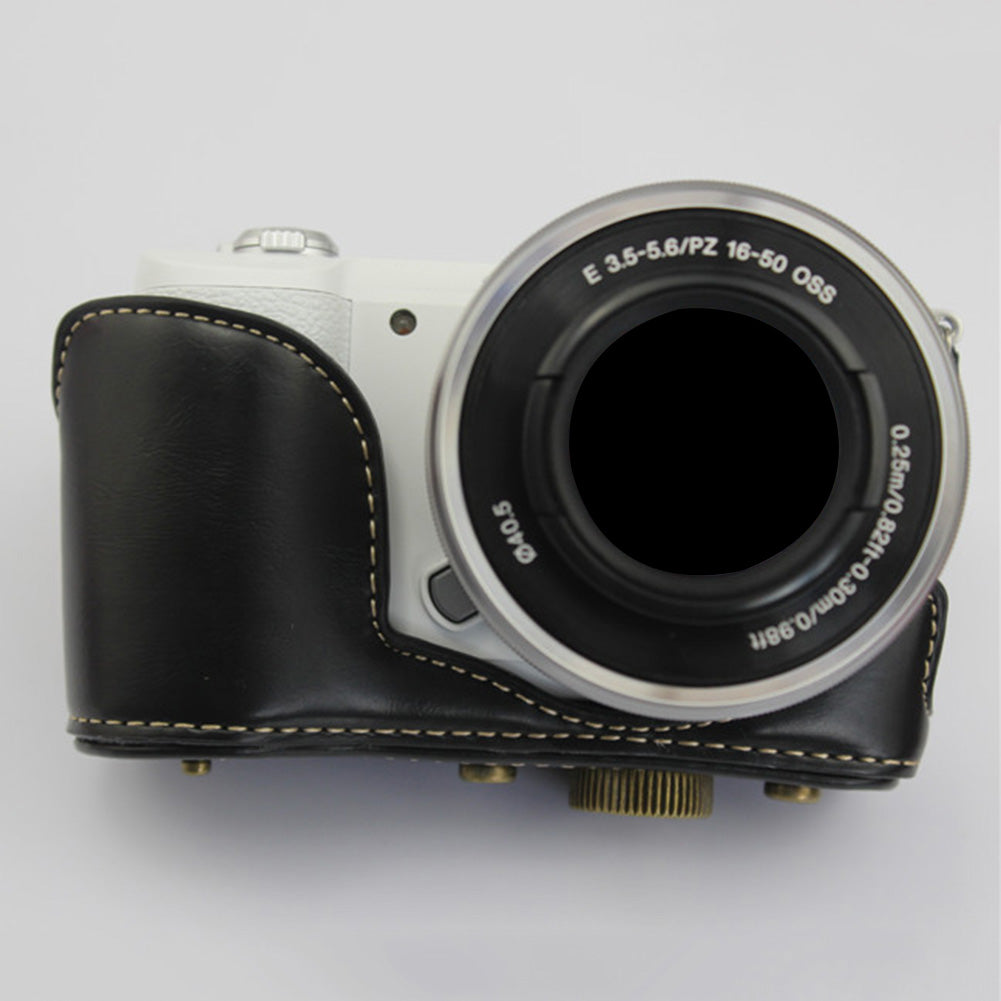 Faux Leather Case Cover Protective Pouch Camera Bag for Sony A5000 A5100 NEX-3N