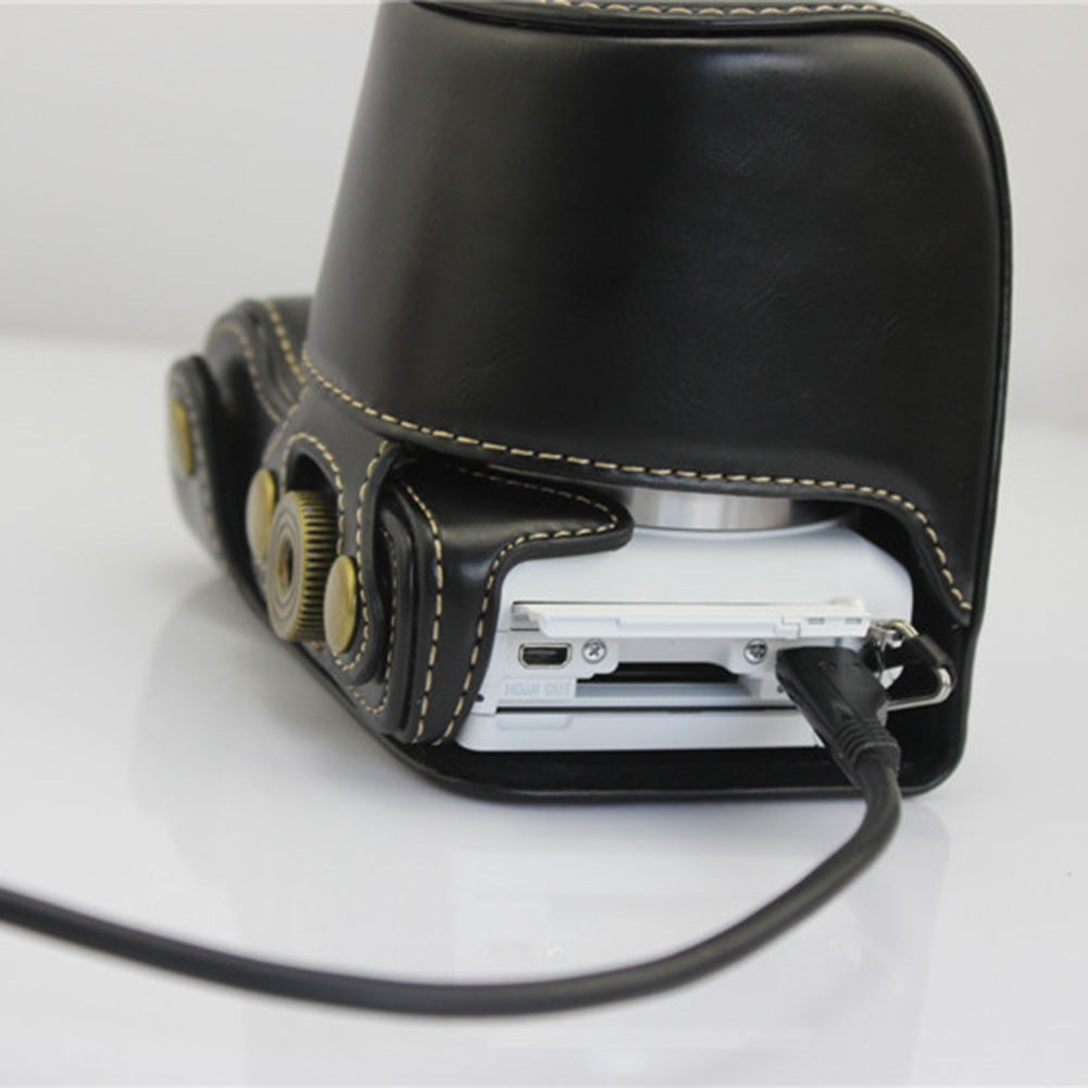 Faux Leather Case Cover Protective Pouch Camera Bag for Sony A5000 A5100 NEX-3N