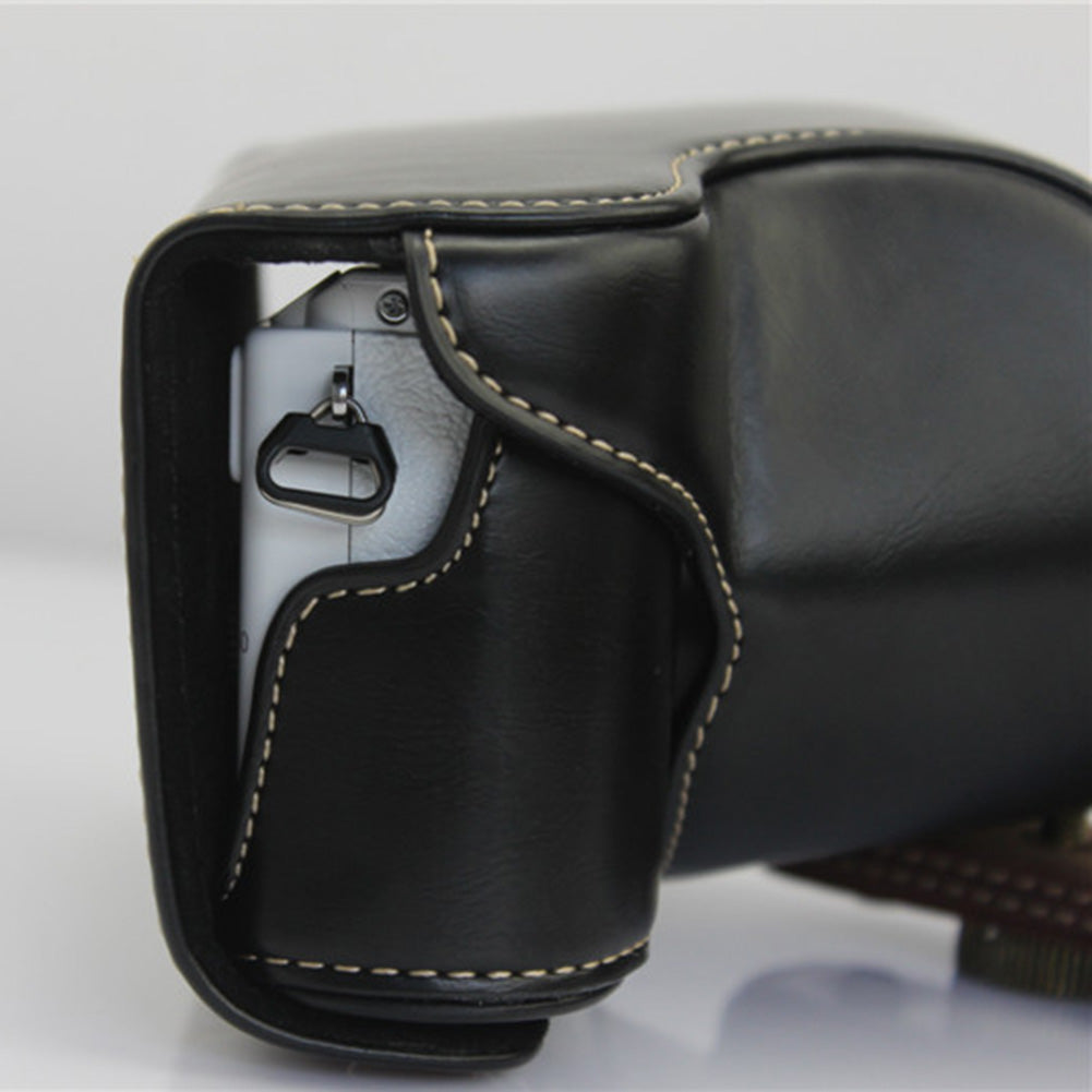 Faux Leather Case Cover Protective Pouch Camera Bag for Sony A5000 A5100 NEX-3N