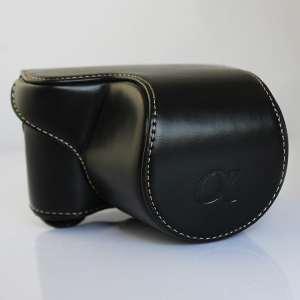 Faux Leather Case Cover Protective Pouch Camera Bag for Sony A5000 A5100 NEX-3N