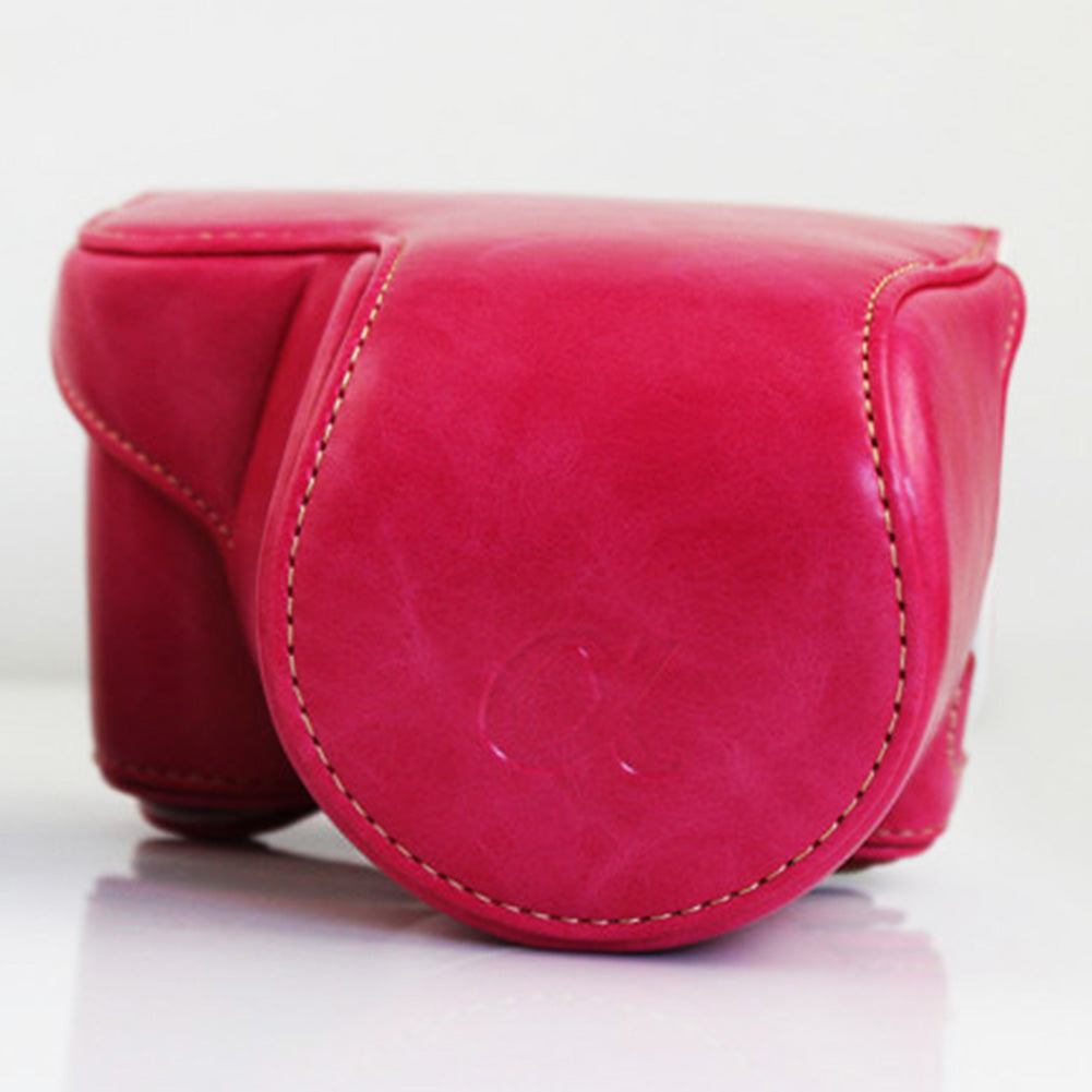 Faux Leather Case Cover Protective Pouch Camera Bag for Sony A5000 A5100 NEX-3N