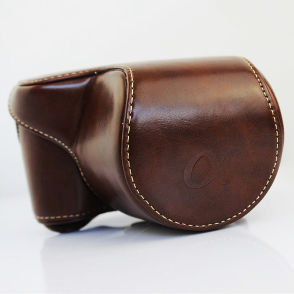 Faux Leather Case Cover Protective Pouch Camera Bag for Sony A5000 A5100 NEX-3N