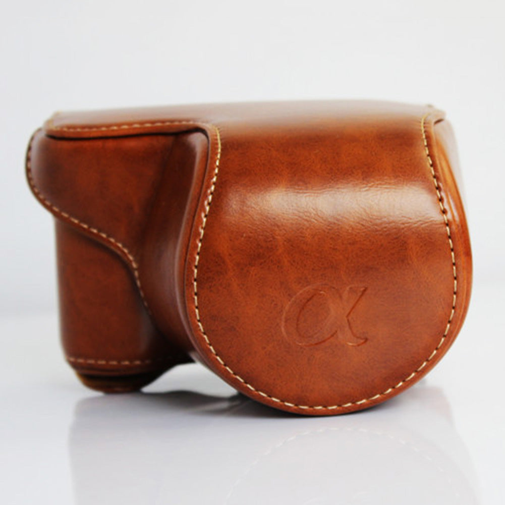 Faux Leather Case Cover Protective Pouch Camera Bag for Sony A5000 A5100 NEX-3N