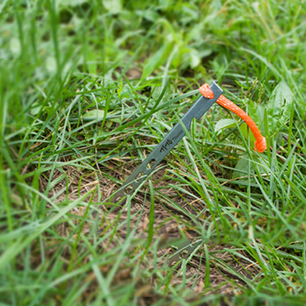 4/6Pcs Outdoor Camping Fishing Titanium Tent Canopy Stake Pegs V-Shape Nail Tool