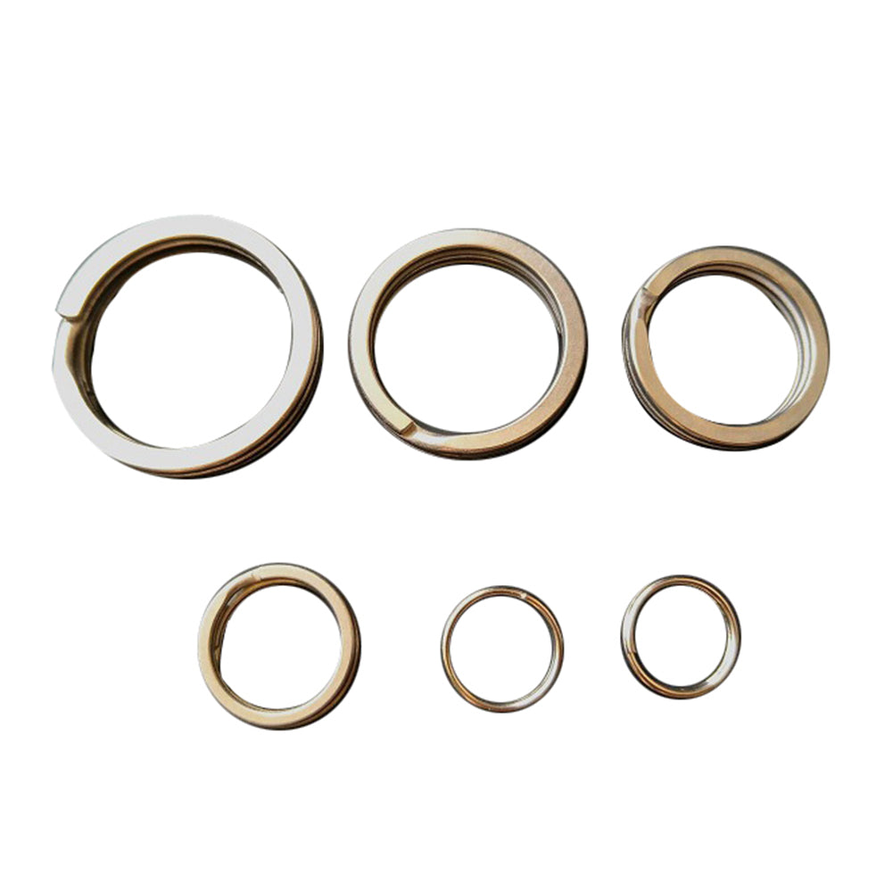 Outdoor Portable Titanium Alloy Light Strong Solid Split Keyring Round Keyfob