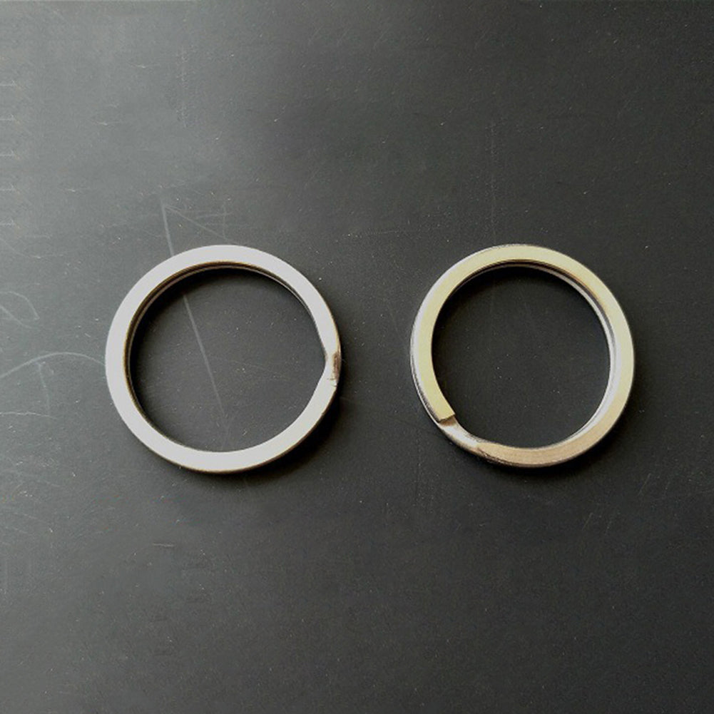 Outdoor Portable Titanium Alloy Light Strong Solid Split Keyring Round Keyfob