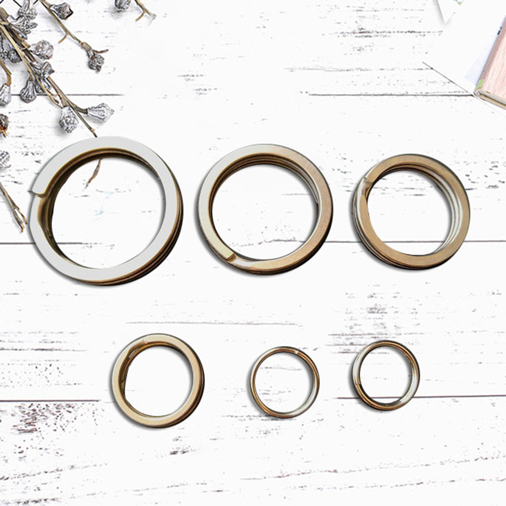 Outdoor Portable Titanium Alloy Light Strong Solid Split Keyring Round Keyfob