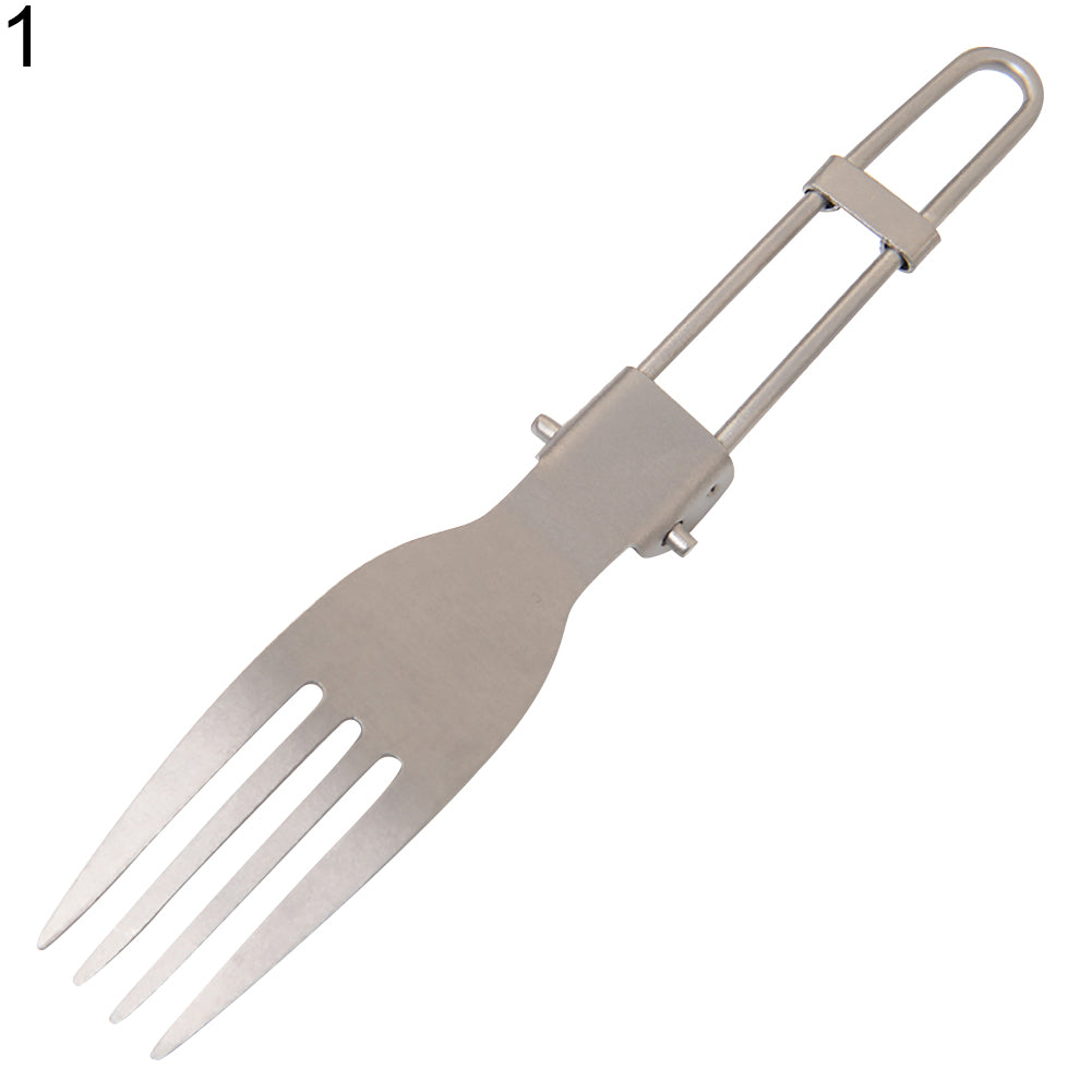Outdoor Portable Titanium Folding Fork Spoon Picnic Camping Hiking Tableware