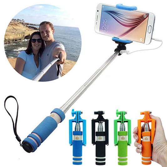 Mini Extendable Handheld Selfie Wired Stick Monopod for Sumsang Galaxy iPhone