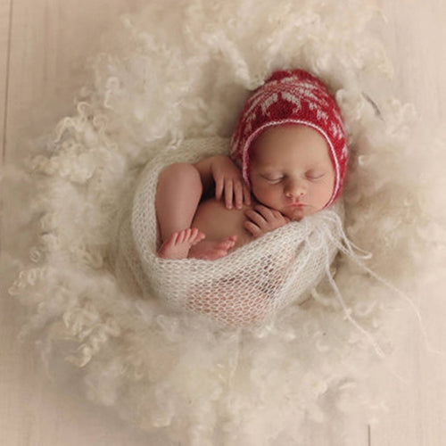 Newborn Baby Boy Girl Faux Mohair Wrap Knit Photography Prop Baby Photo Prop