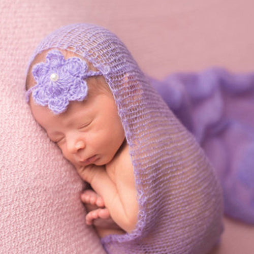 Newborn Baby Boy Girl Faux Mohair Wrap Knit Photography Prop Baby Photo Prop