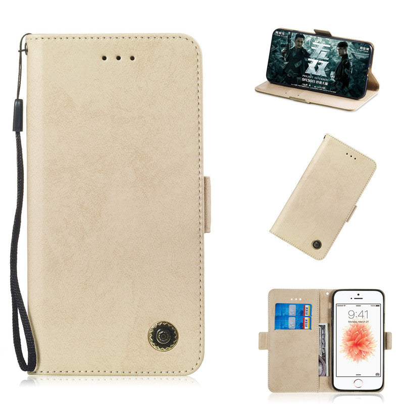 For iPhone 5S SE Case Flip Stand Wallet Retro PU Leather Cover design Mobile Phone Bags With Card slot function