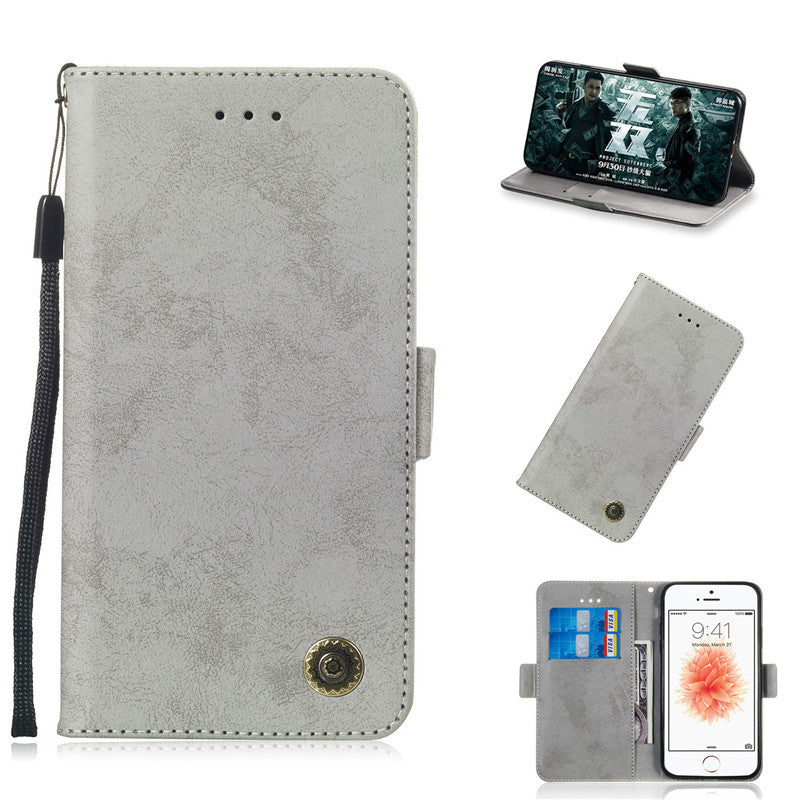 For iPhone 5S SE Case Flip Stand Wallet Retro PU Leather Cover design Mobile Phone Bags With Card slot function