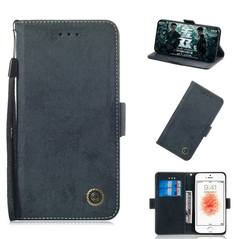 For iPhone 5S SE Case Flip Stand Wallet Retro PU Leather Cover design Mobile Phone Bags With Card slot function