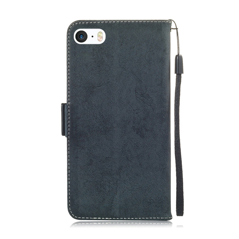 For iPhone 5S SE Case Flip Stand Wallet Retro PU Leather Cover design Mobile Phone Bags With Card slot function