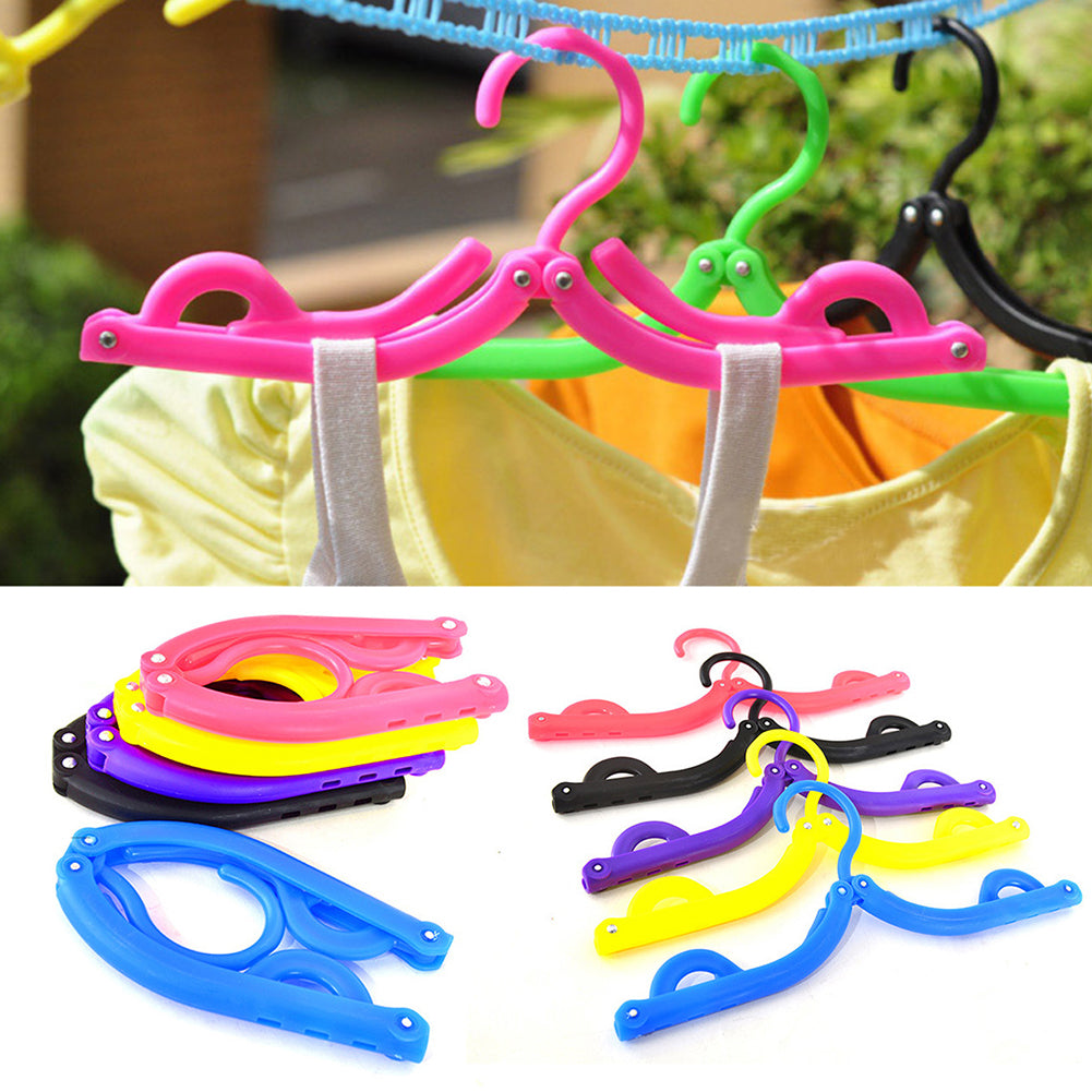Portable Collapsible Hanger Plastic Anti-skid Clothes Holder Travel Drying Rack