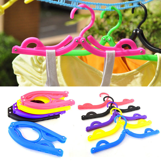 Portable Collapsible Hanger Plastic Anti-skid Clothes Holder Travel Drying Rack
