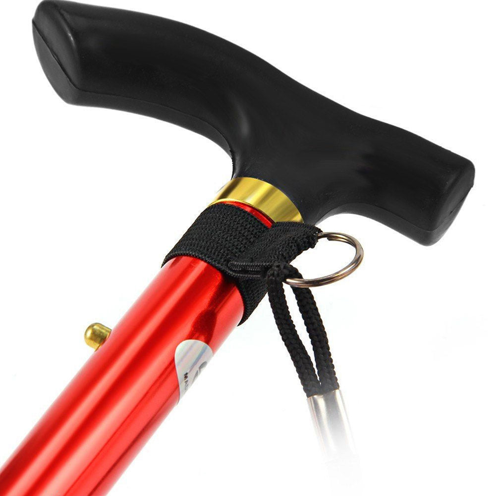 Collapsible Aluminum Alloy Walking Stick Foldable Column Hiking Travel Cane