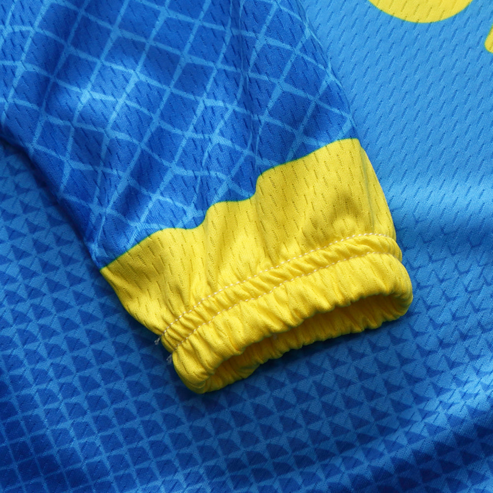 Men's Fashion Sporty Quick Dry Racing Cycling Stand Collar Long Sleeve Top