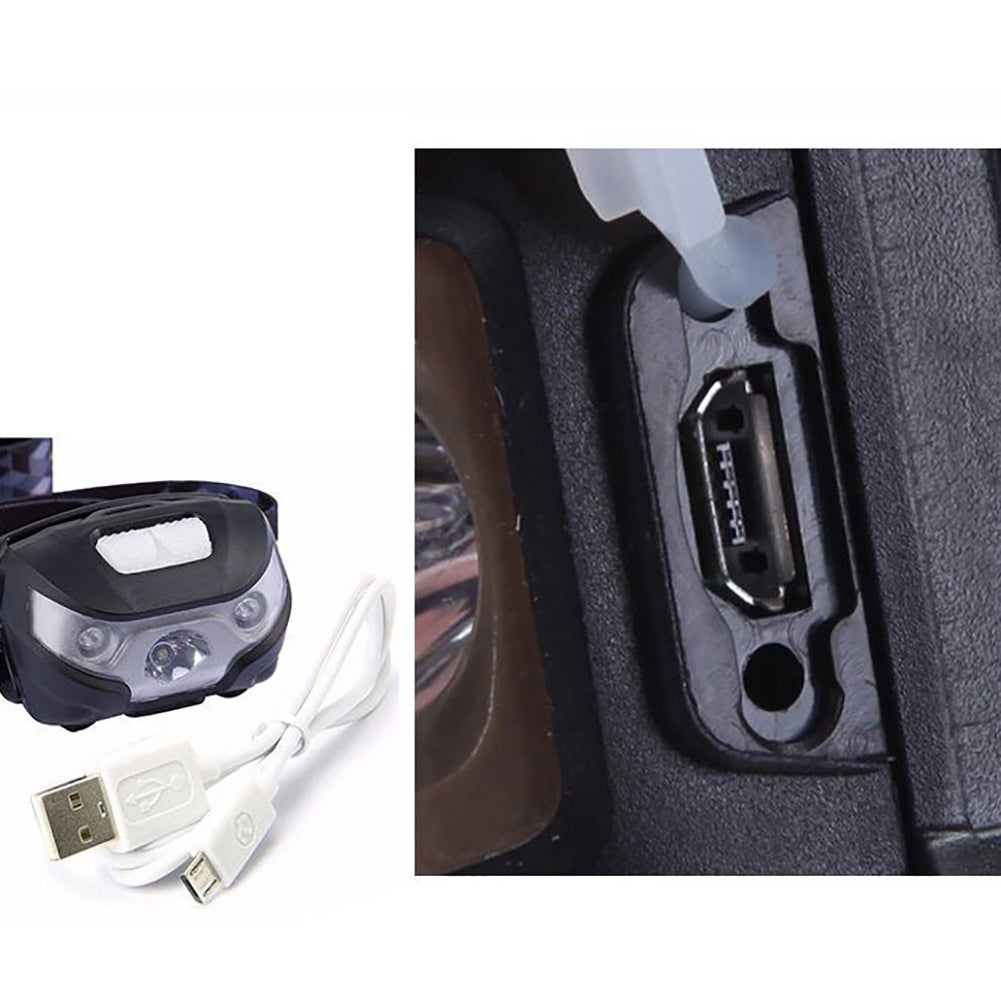 Waterproof Outdoor Camping USB Charging LED Headlight Body Motion Sensor Lamp