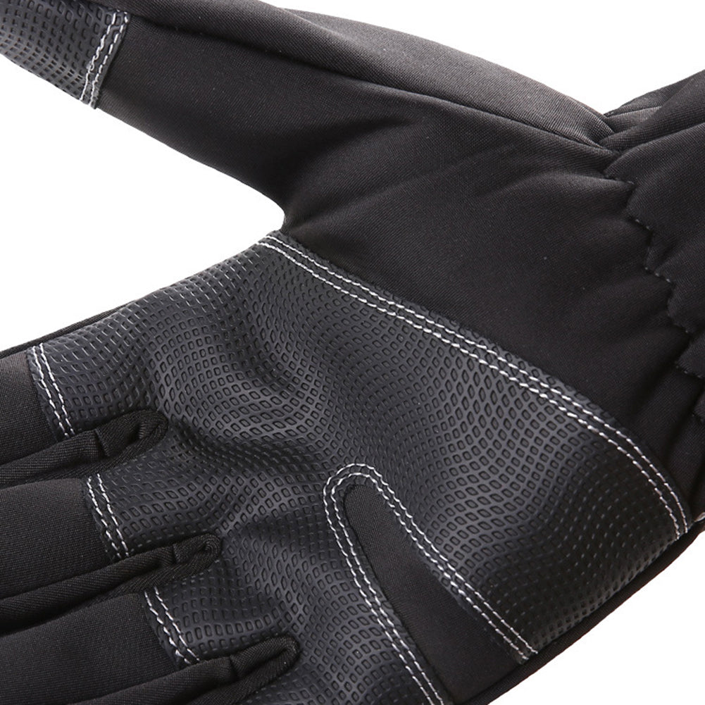 Outdoor Cycling Skiing Full Finger Zipper Winter Warm Unisex Touch Screen Gloves