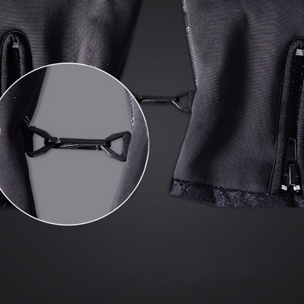 Outdoor Cycling Skiing Full Finger Zipper Winter Warm Unisex Touch Screen Gloves