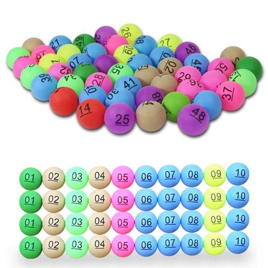 50Pcs Number 1-200 Assorted Color Lucky Dip Gaming Lottery Ping Pong Balls