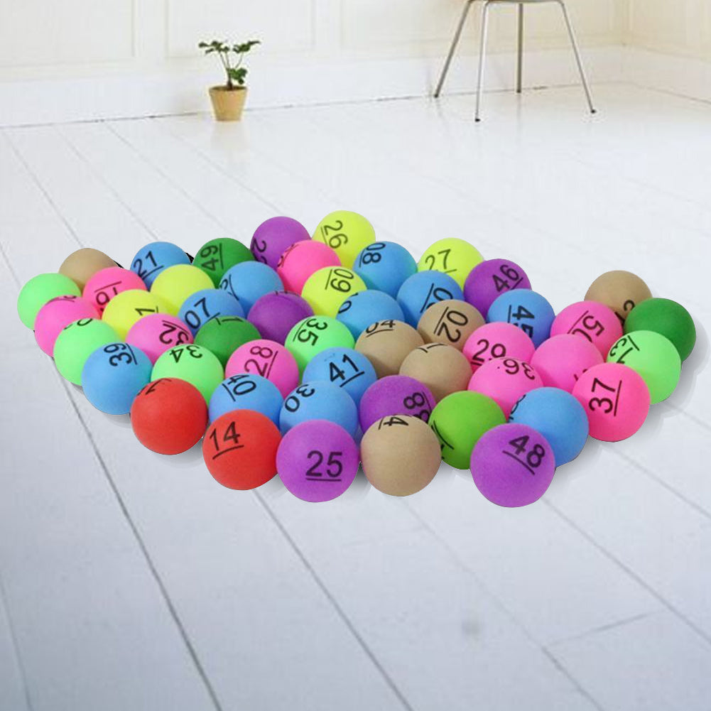 50Pcs Number 1-200 Assorted Color Lucky Dip Gaming Lottery Ping Pong Balls