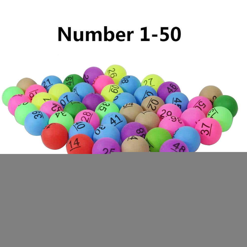 50Pcs Number 1-200 Assorted Color Lucky Dip Gaming Lottery Ping Pong Balls