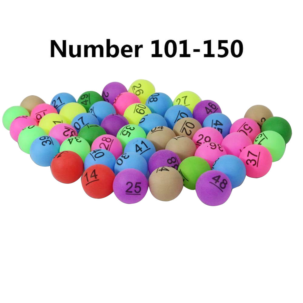 50Pcs Number 1-200 Assorted Color Lucky Dip Gaming Lottery Ping Pong Balls