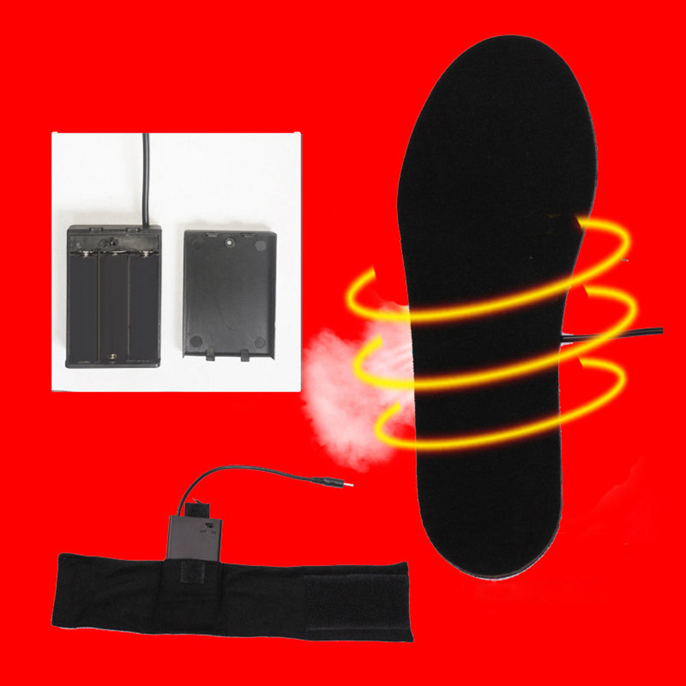 1 Pair Battery Powered Heated Shoe Pad Insoles Winter Boots Feet Warm Heater