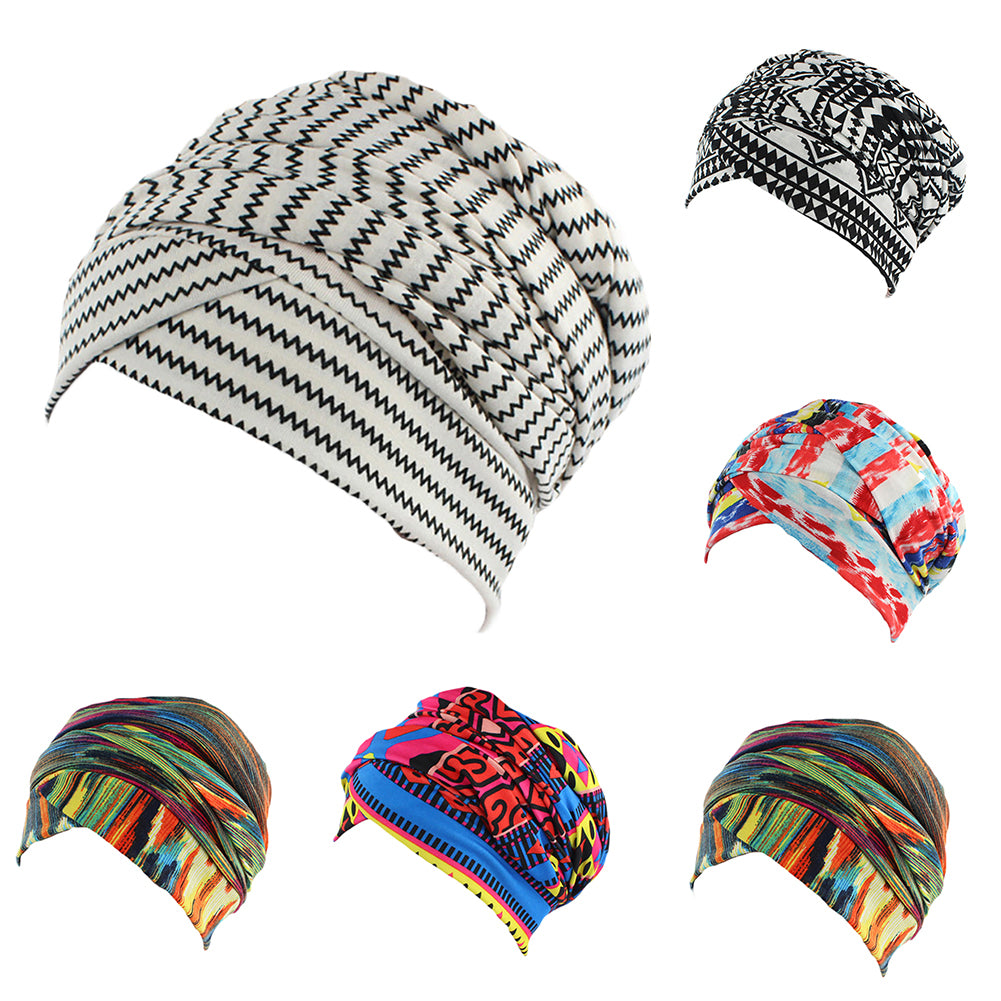 Fashion Printed Women Muslim Hijab Turban Elastic Cotton Head Wrap Hat Headscarf