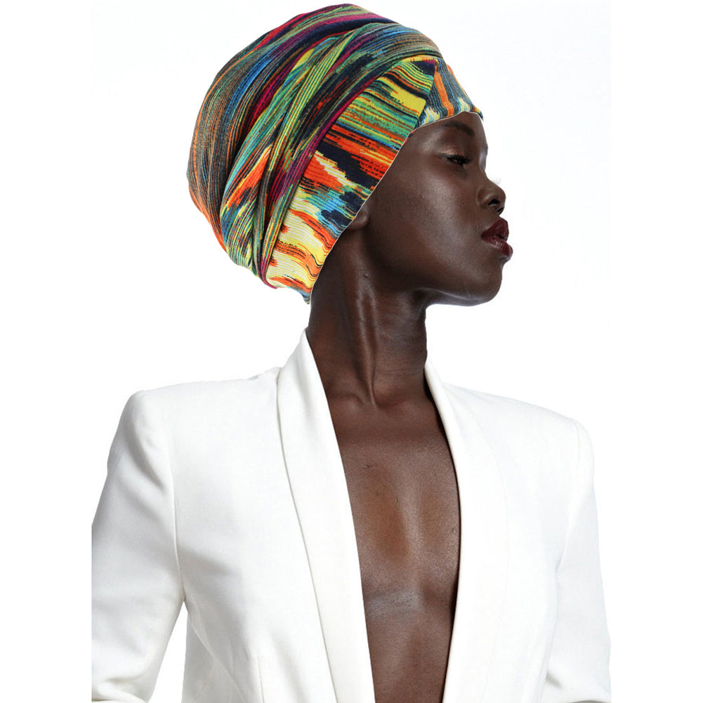 Fashion Printed Women Muslim Hijab Turban Elastic Cotton Head Wrap Hat Headscarf