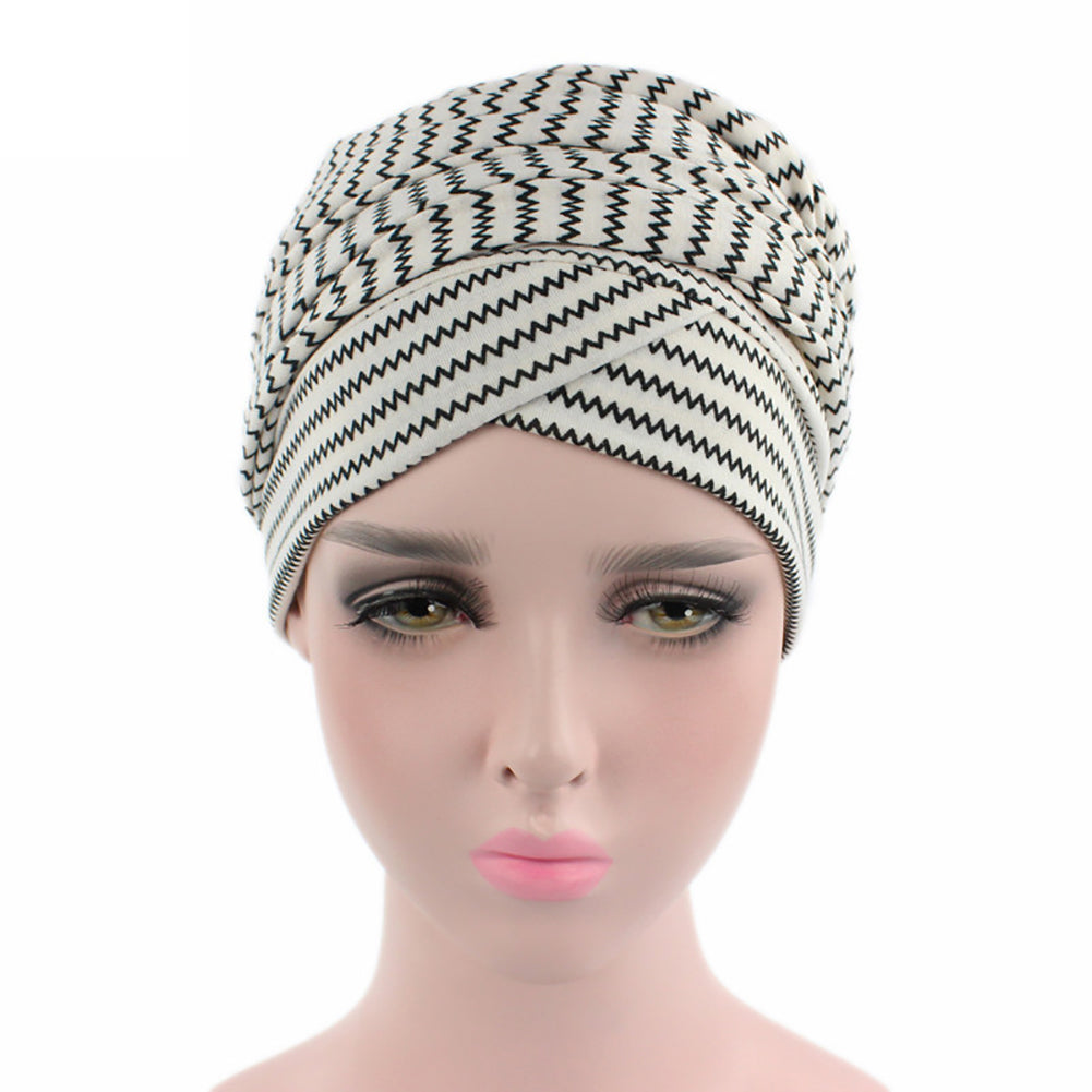 Fashion Printed Women Muslim Hijab Turban Elastic Cotton Head Wrap Hat Headscarf